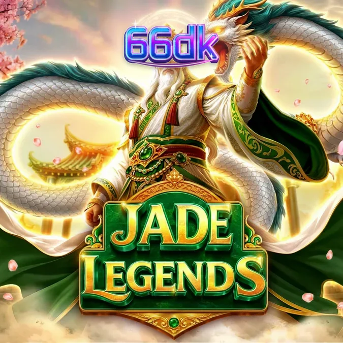 Interface do jogo de slot Jade Legends com tema de dragões e mitologia asiática